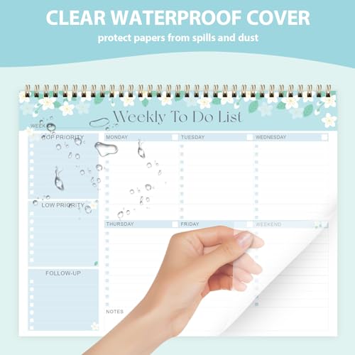 VALOME Weekly To Do List Notepad, Undated Planner with 52 Sheets (8.5''x11''), Desk Weekly Planner for Women & Man, Home School & Work (Flower) - Image 4