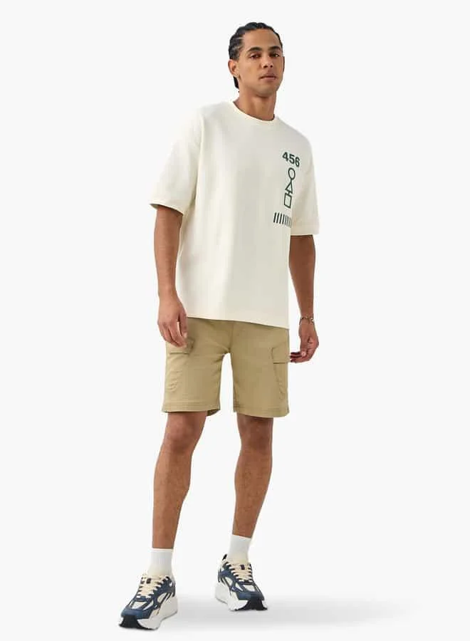 SP Characters Squid Games Print Crew Neck T-shirt with Short Sleeves