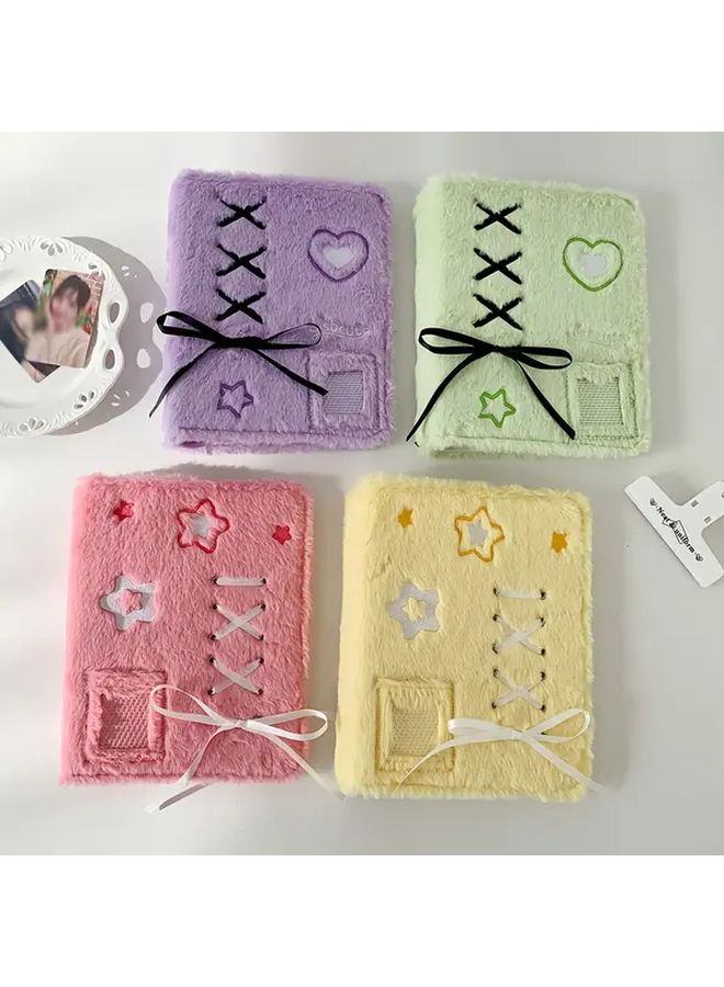 2 Grids Fuzzy Photo Album 3x4 Inch Star Love Card Collector Sheets - Image 4