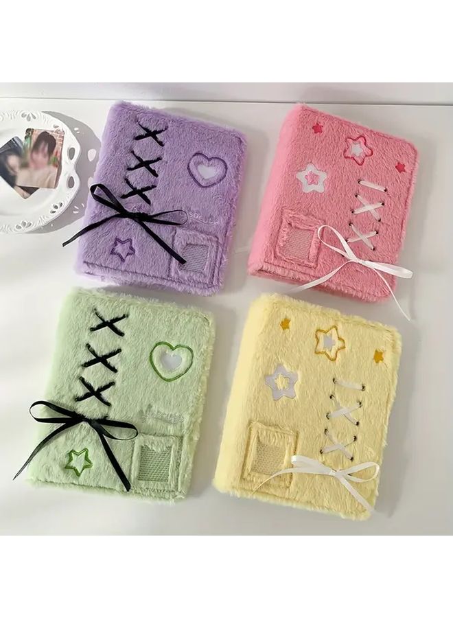 2 Grids Fuzzy Photo Album 3x4 Inch Star Love Card Collector Sheets - Image 3