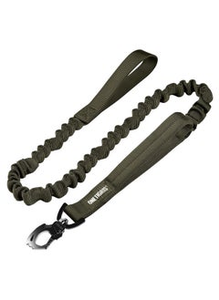 OneTigris OneTigris Tactical Dog Training Bungee Leash with 2 Control Handle Quick Release Nylon Leads Rope(Ranger Green)  - Image 1