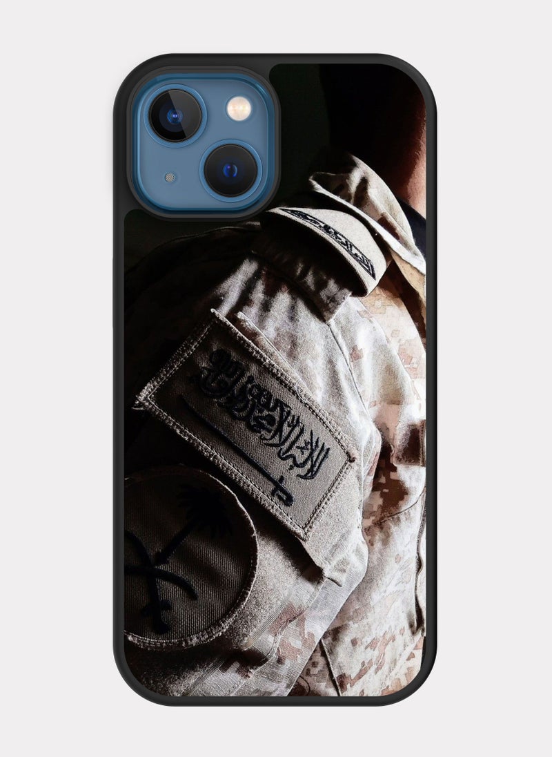 بكسلات كفر ايفون 13 جندي سعودي بيج اسود - Image 1