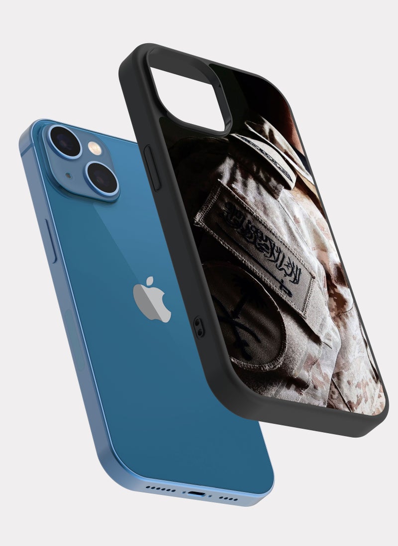 بكسلات كفر ايفون 13 جندي سعودي بيج اسود - Image 2