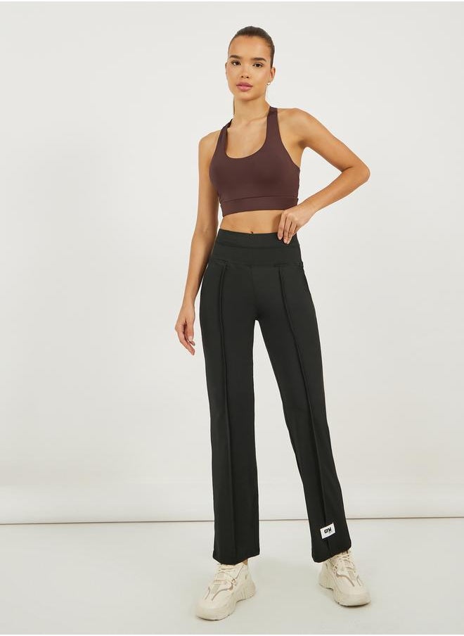 Styli Self Fabric Binding Patch Detail Straight Pants  - Image 1