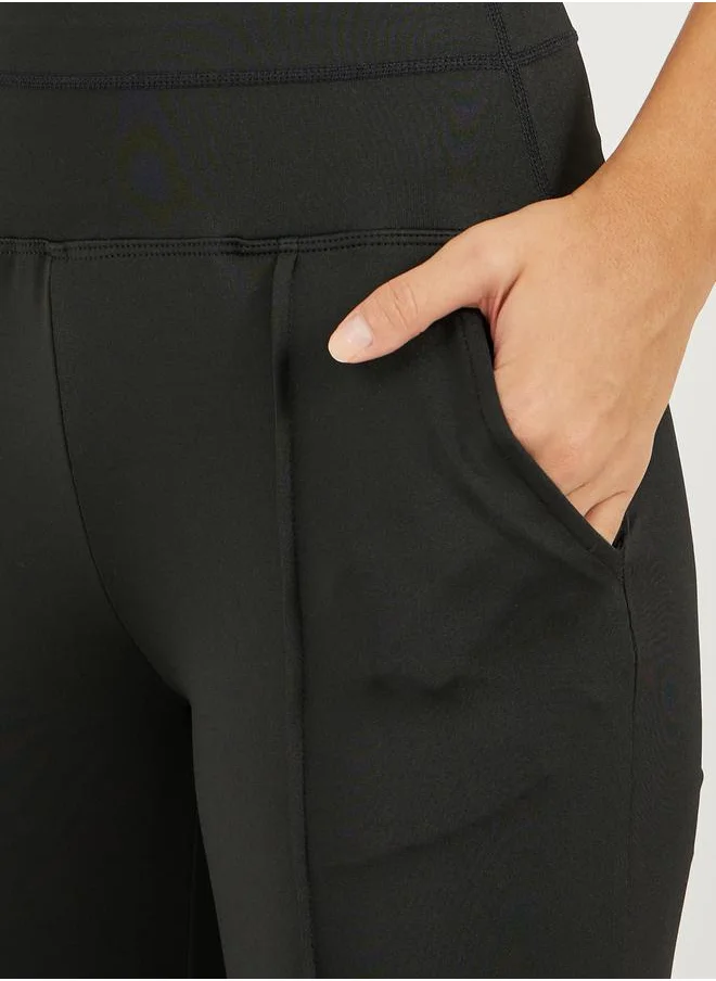 Styli Self Fabric Binding Patch Detail Straight Pants