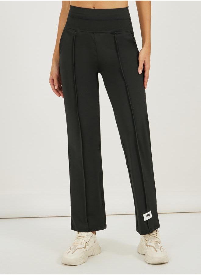 Styli Self Fabric Binding Patch Detail Straight Pants  - Image 2