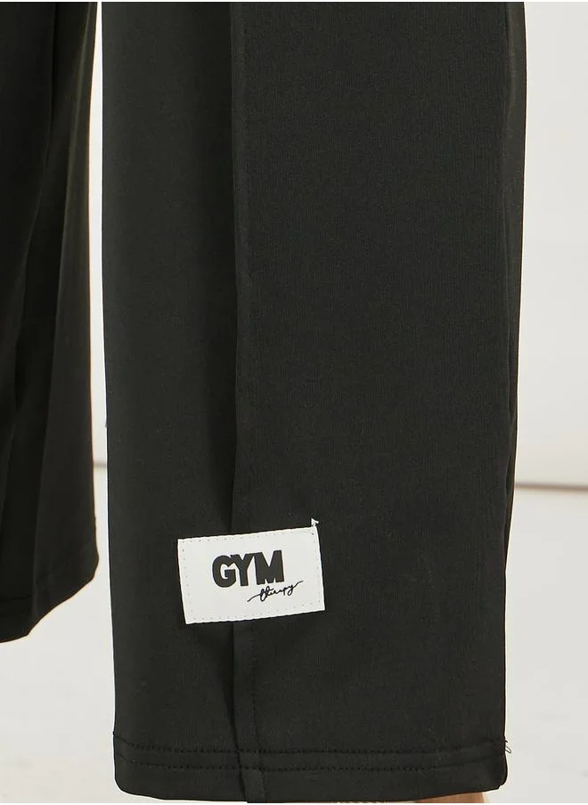 Styli Self Fabric Binding Patch Detail Straight Pants