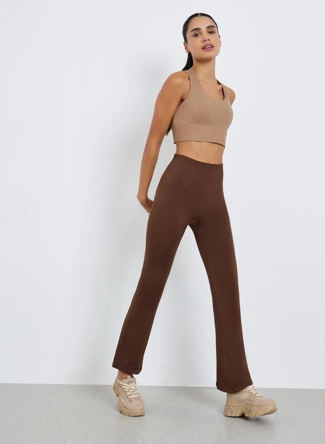 Women Seamless Broad Waist Flare Leggings