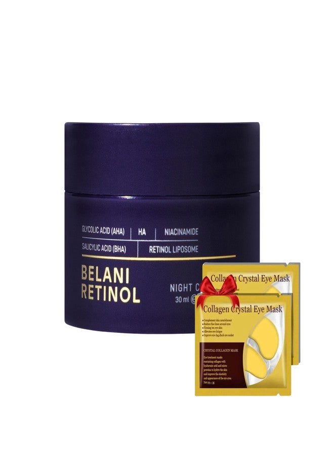 ABERA Belani Retinol Cream for Face, Facial Moisturizer with Collagen Cream and Hyaluronic Acid, Anti-Wrinkle Reduce Fine Lines, Night Anti-Aging For Women (1.01 Fl Oz) (1 Box + 2 Eye Patches) - Image 1