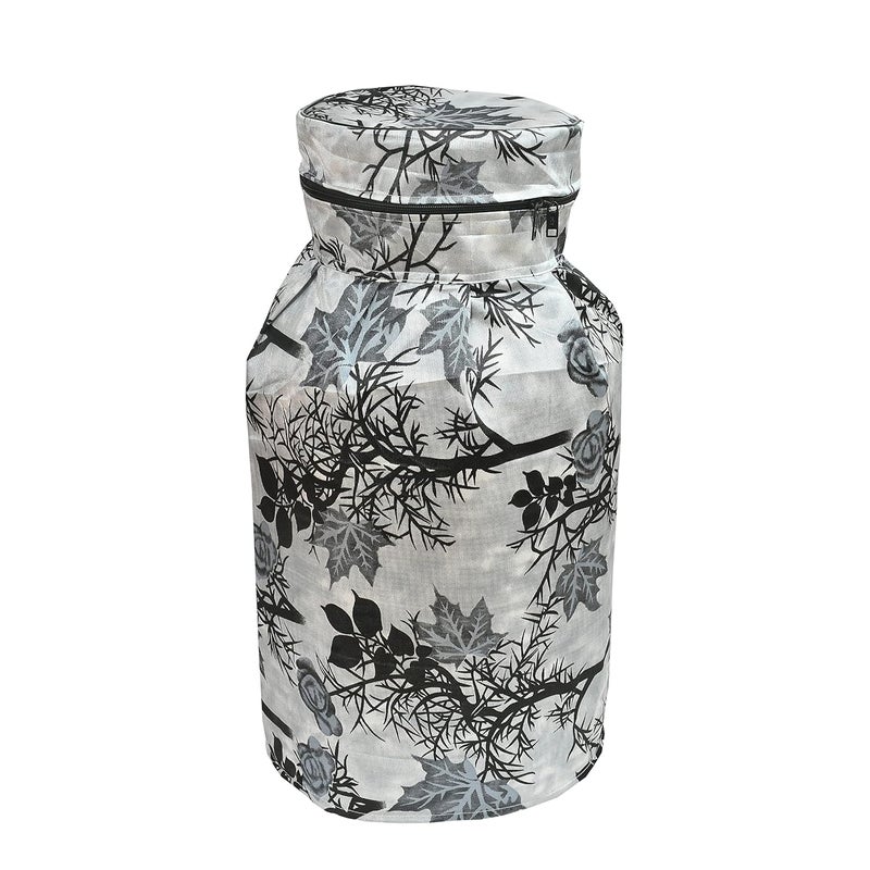 Woah Cotton DustProof And Dustproof LPG Gas Cylinder Cover Top Design Stain Dust DustProof PVC LPG Gas Cylinder Cover Polyester Gas Tank Cover Fits Standard Pack of 1 Grey Tree - Image 4