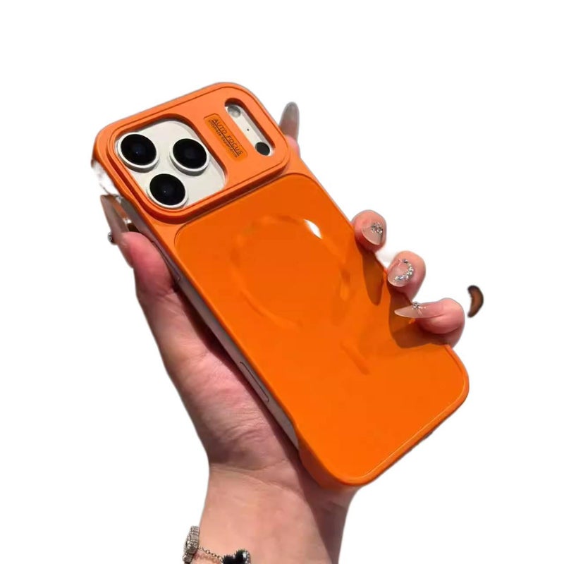 PC MagSafe Case for iPhone 16 / 16 Plus / 16 Pro / 16 Pro Max with Drop Protection and Strong Magnetic plus Shockproof plus Frameless Design plus Matte Finish in Orange - ModaStar - Image 1