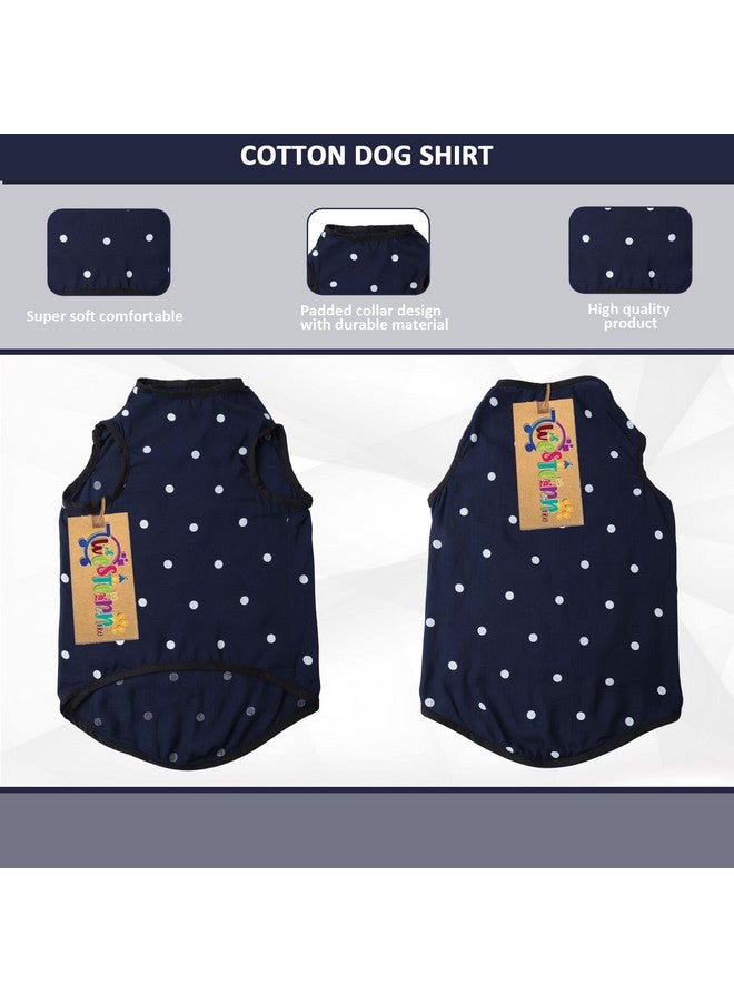 Western Era Funky Soft Cotton Dog T-Shirt | Comfortable & Breathable Dog Clothing | Sleeveless Vest Puppy Outfit |(Polka Blue) (Xxsmall) (10Inches) - Image 4