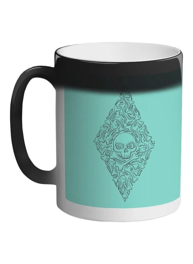 Bones And Skull Printed Colour Changing Coffee Mug Black 11ounce
