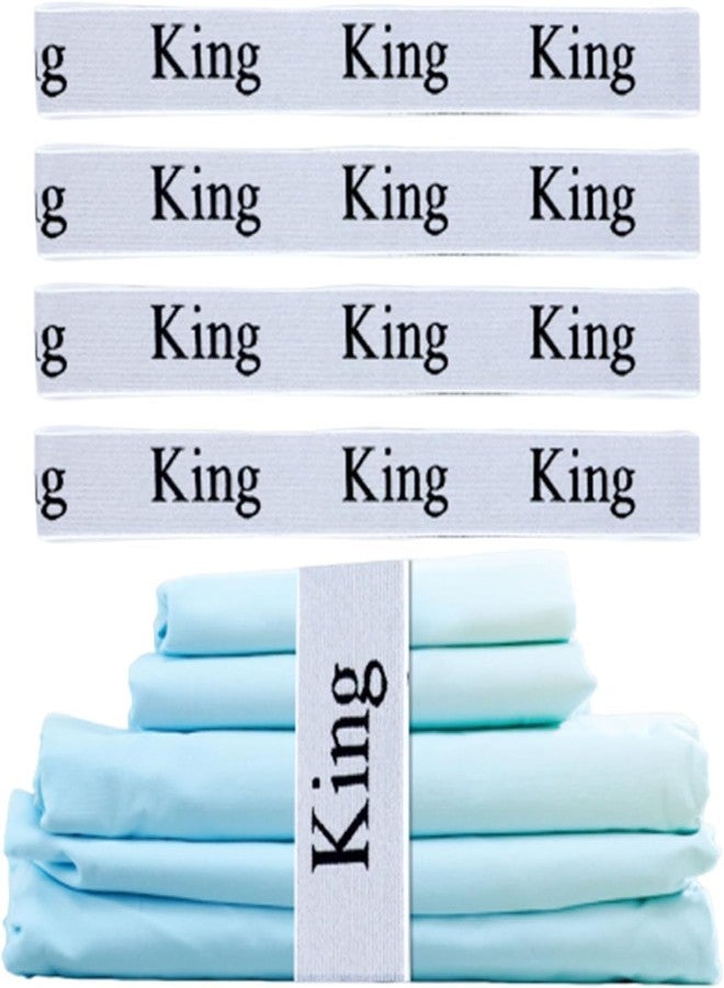 keepsweat Bed Sheet Organizer Bands,4 Pcs Bed Sheet Organizers and Storage Label Bands Sheets Organizer for Linen Closet Elastic Sheet Keeper Bands Straps Bedding Bands(King) - Image 1