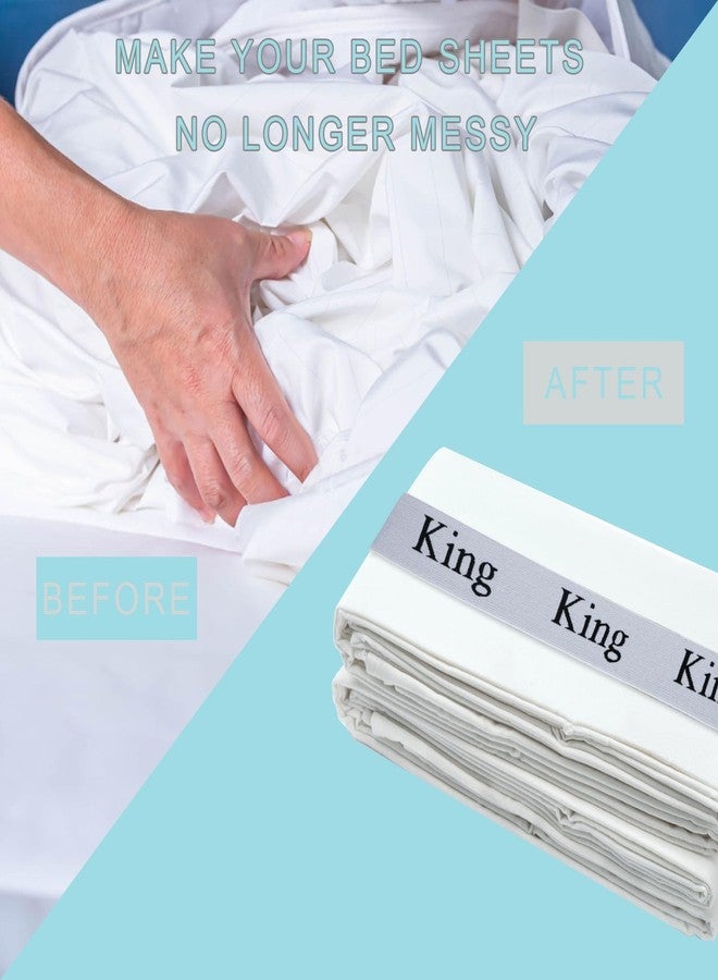 keepsweat Bed Sheet Organizer Bands,4 Pcs Bed Sheet Organizers and Storage Label Bands Sheets Organizer for Linen Closet Elastic Sheet Keeper Bands Straps Bedding Bands(King) - Image 3