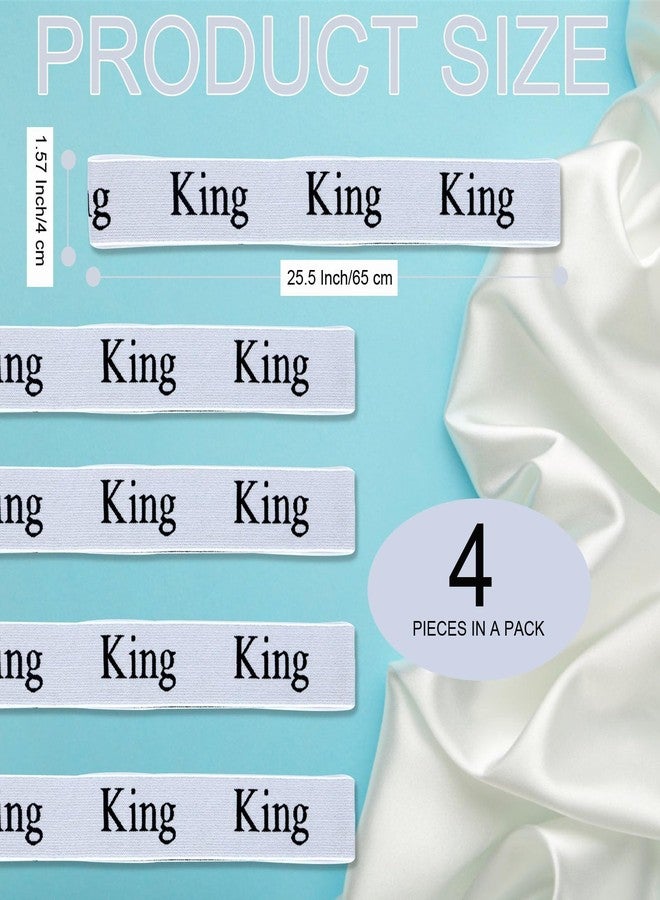 keepsweat Bed Sheet Organizer Bands,4 Pcs Bed Sheet Organizers and Storage Label Bands Sheets Organizer for Linen Closet Elastic Sheet Keeper Bands Straps Bedding Bands(King) - Image 2