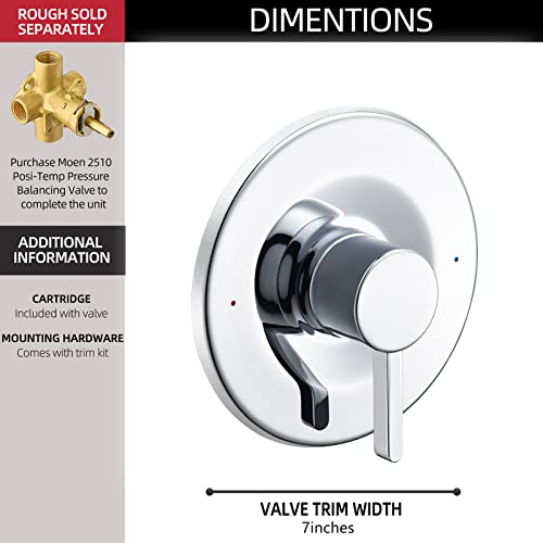 Tearel Shower and Tub Trim Kit, Compatible with Moen Posi-Temp Valve, Chrome - Image 3