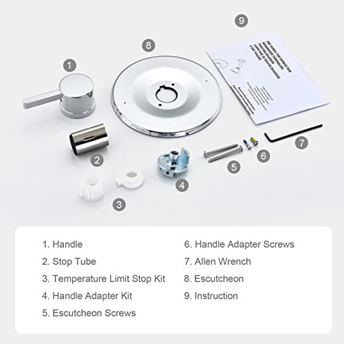 Tearel Shower and Tub Trim Kit, Compatible with Moen Posi-Temp Valve, Chrome - Image 5