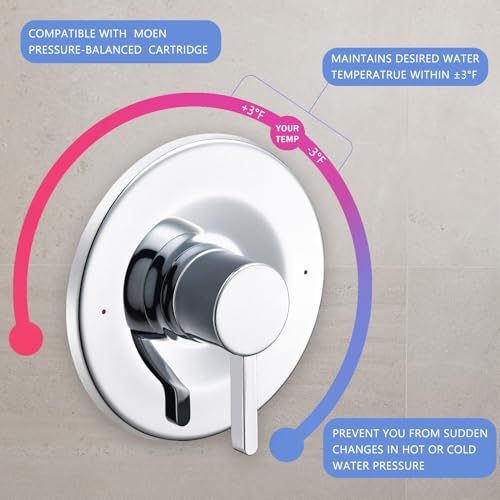 Tearel Shower and Tub Trim Kit, Compatible with Moen Posi-Temp Valve, Chrome - Image 4
