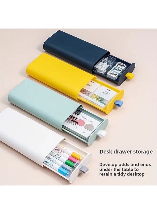 Twilight Green Under Desk Organizer With 2 Invisible Drawers Durable Plastic Storage Box - Image 4
