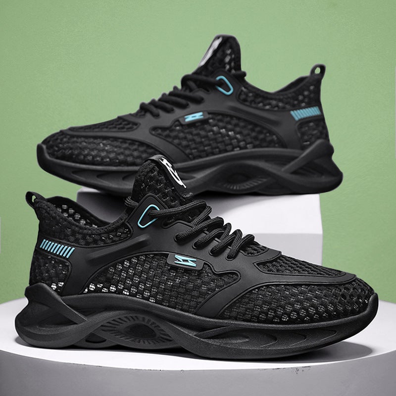 25 New Summer Men'S Shoes, Fashionable Cut Out Large Mesh Breathable Outdoor River Tracing Shoes, Leisure Travel Mountaineering Sports Shoes - Image 3