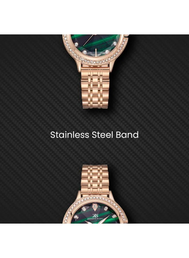 Kenneth Scott  Women's Stainless Steel Analog Watch K23521-RBKH - 32 mm for Women | Best Price UAE