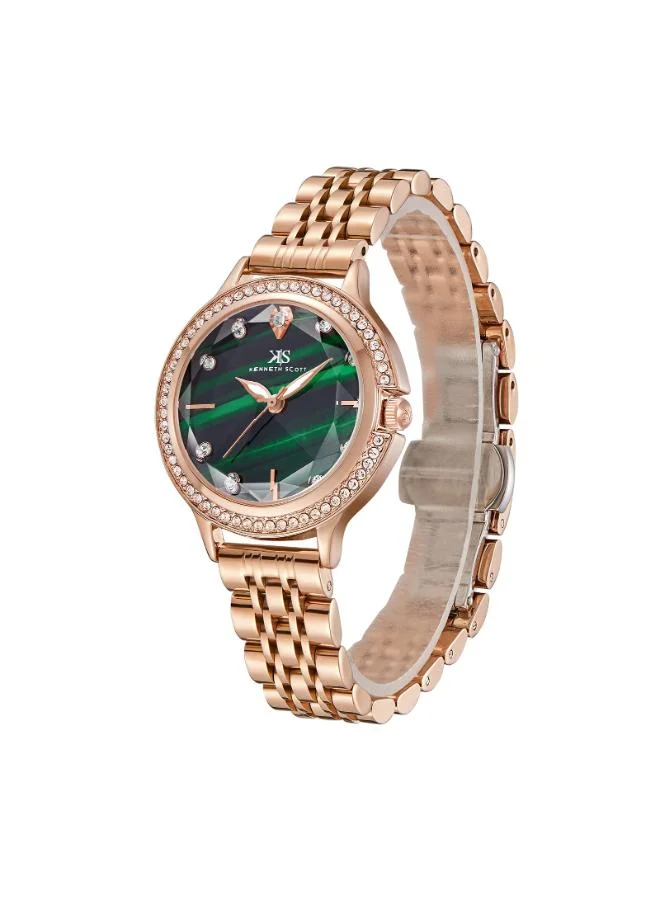 KENNETH SCOTT Women's Stainless Steel Analog Watch K23521-RBKH - 32 mm