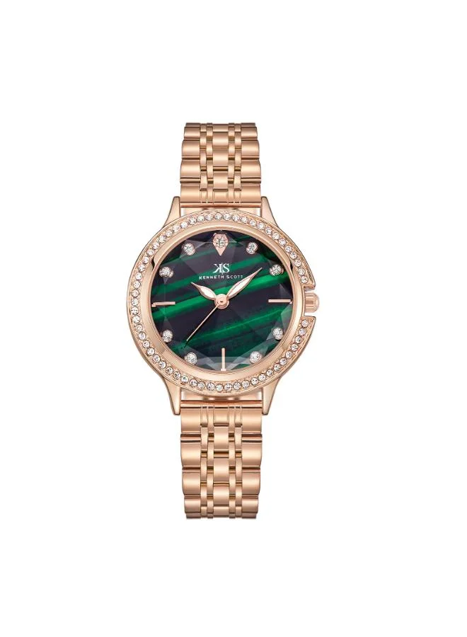 KENNETH SCOTT Women's Stainless Steel Analog Watch K23521-RBKH - 32 mm