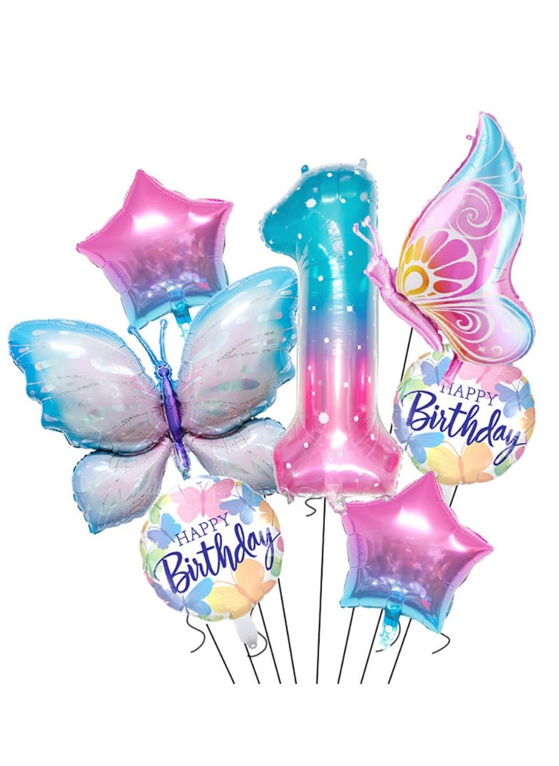 Party Balloon Birthday Decoration Combo Set, Fantasy Giant Number 1 Butterfly Foil Balloon Birthday Party Supplies - pzsku/Z5AECF802F3BA5942B1C1Z/45/_/1726195634/a195d387-de53-453b-9af8-49e586ad9c51