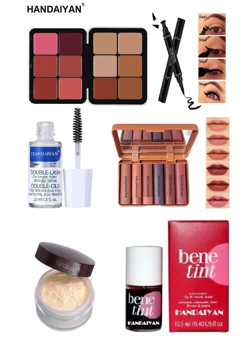 Handaiyan A set of 6 makeup pieces that are basic makeup for the face for all skin types - Image 1