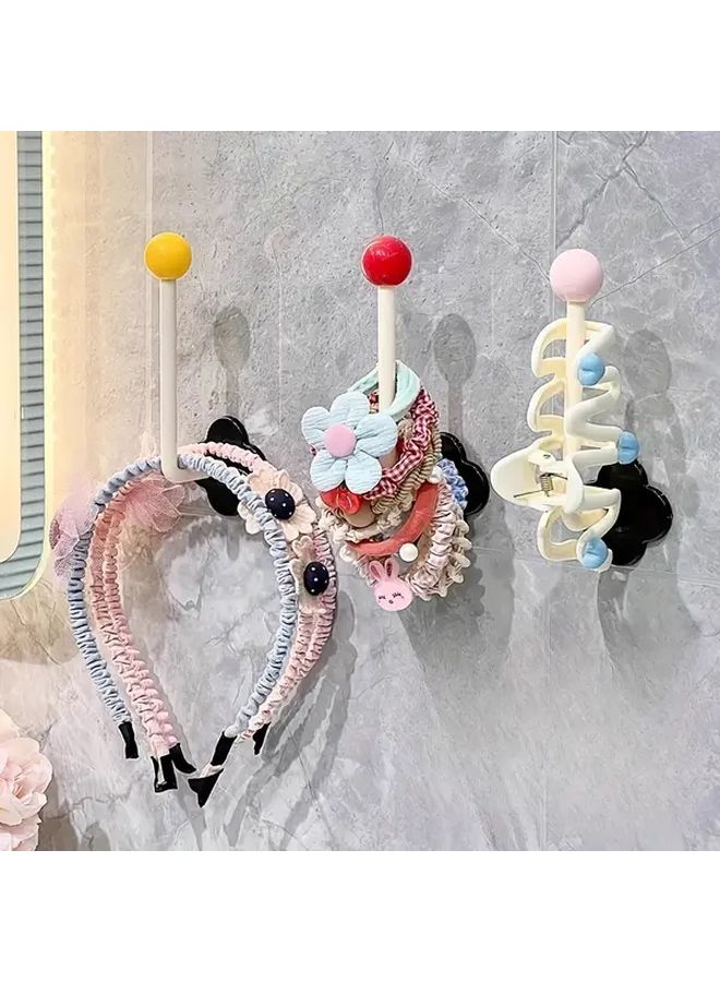 خطاف وردي متعدد الأغراض لتخزين أربطة الشعر، حامل الإكسسوارات، مشابك، أشرطة مطاطية - Image 3