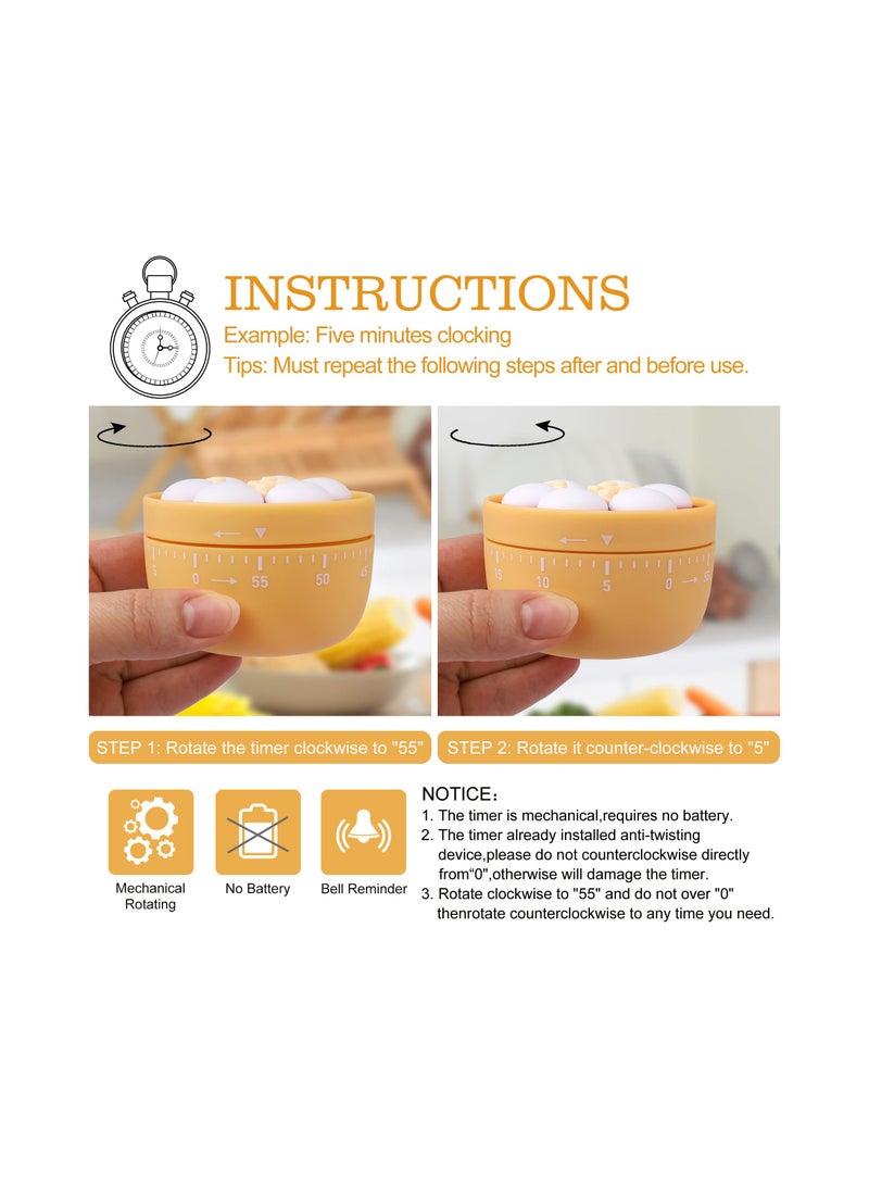 SYOSI - SYOSI 60 Minutes Countdown Desserts Mechanical Timer Management 360°Wind Up Dial Rotating Reminder - Image 1
