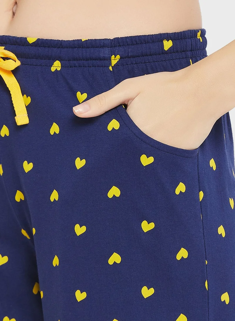 Clovia Printed Top & Pyjama Set