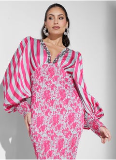 Threadz by Ajooni Balloon Sleeve Tiered Hem Dress  - Image 3