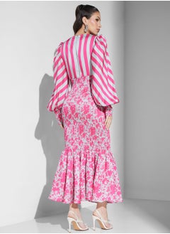 Threadz by Ajooni Balloon Sleeve Tiered Hem Dress  - Image 2