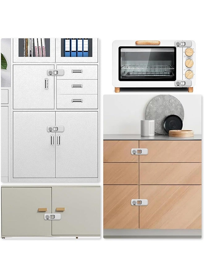 أقفال الأطفال ، أقفال الثلاجة للأطفال ، 2 أقفال الثلاجة سلامة الطفل ، أقفال الفرن سلامة الطفل ، الأدراج ، وخزانات الملابس والثلاجات ، أقفال مجلس الوزراء سلامة الطفل ضد السرقة ، رمادي - Image 5