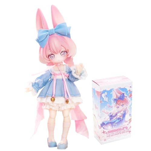 CALEMBOU BJD Blind Box, Jumping Moon Time Rabbits Series 16cm Ball Jointed Doll, Cute Dress Up Doll with Joints, Collection Action Figure Toys, Gift for Girls Boys (Jumping Moon Time-1pc) - Image 1