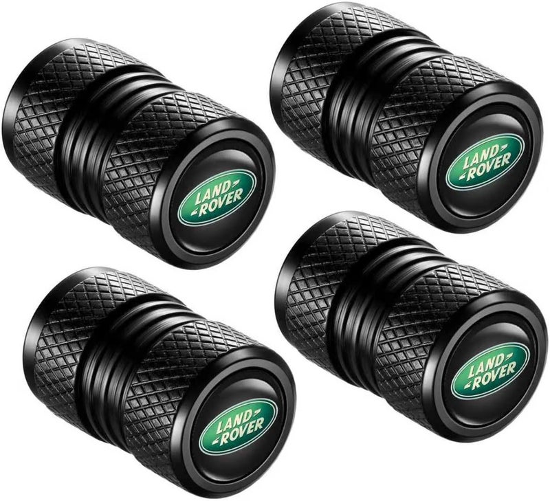 YHEESHIGN Tire Valve Stem Caps, Compatible with Land Rover Series Stem Cap Universal Car Air Cover Car Accessories for Cars, SUV, Truck, Motorcycles 4pcs （Black） - Image 2