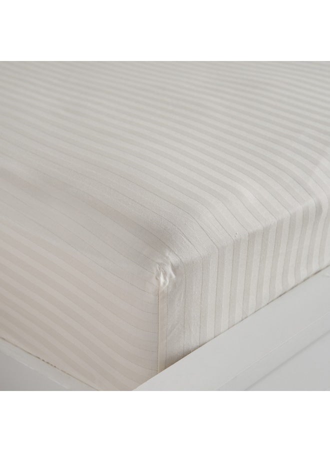 Home Box - Hamilton Stripe Satin Cotton King Fitted Sheet 210 x 36 x 180 cm - Image 1