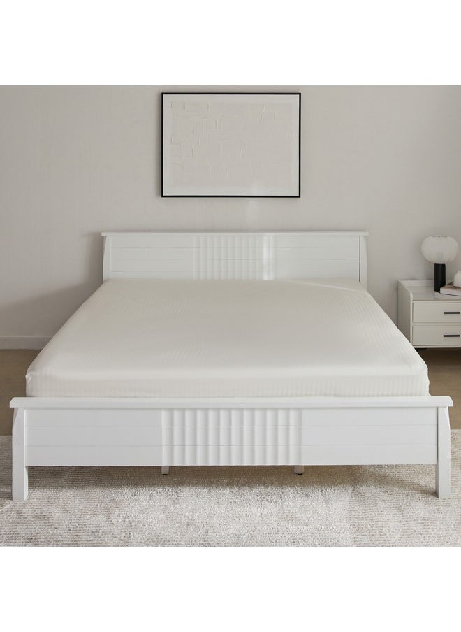 Home Box - Hamilton Stripe Satin Cotton King Fitted Sheet 210 x 36 x 180 cm - Image 1