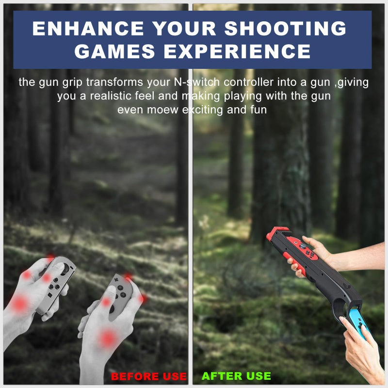 RCBDCYGJ Game gun Controller Compatible with Nintendo Switch/Switch OLED, 1 Pack Replacement for Joy-Con Controller Game Hand Grips Compatible with Nintendo Switch Joycons/Switch OLED - Image 5