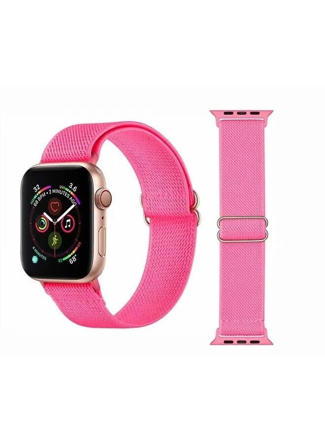 Solid Adjustable Braided Solo Band for Apple Watch Series 6/SE/5/4/3/2/1 44/42mm Pink