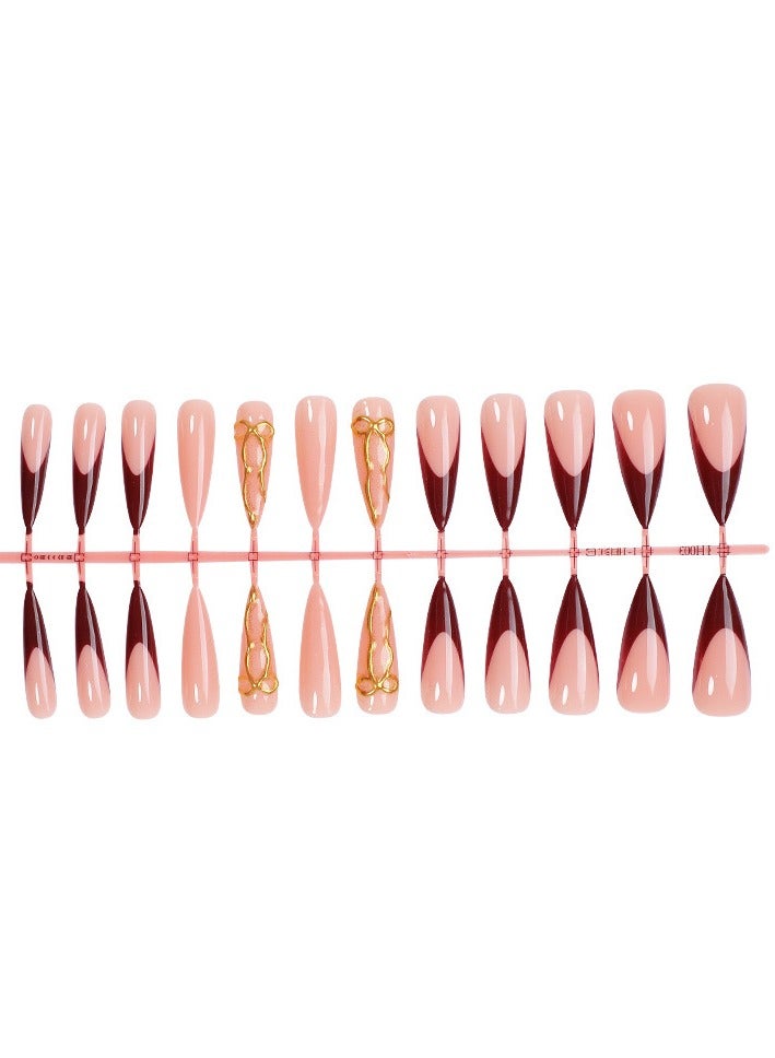 Captaintech French Tip Press On Nails - Package Soft Gel French False Nails Short, Salon-quality Press On Nails, Seamless Glue-on Nails for Woman Nail Art Manicure - Image 4