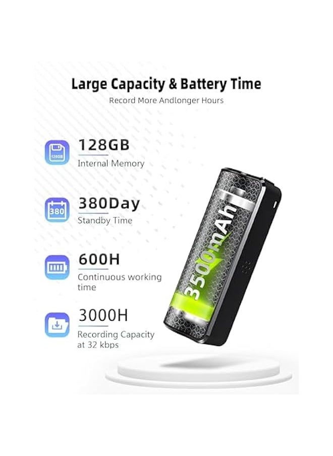 AL RAID - 64G Magnetic Voice Recorder with AI-Triple Noise Reduction,Recording Device with 1600 Hours Recording Capacity,Voice Activated Audio Recorder,Digital Voice Recorder for Meetings/Interviews/Classroom - Image 1