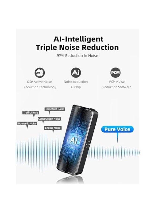 AL RAID - 64G Magnetic Voice Recorder with AI-Triple Noise Reduction,Recording Device with 1600 Hours Recording Capacity,Voice Activated Audio Recorder,Digital Voice Recorder for Meetings/Interviews/Classroom - Image 1