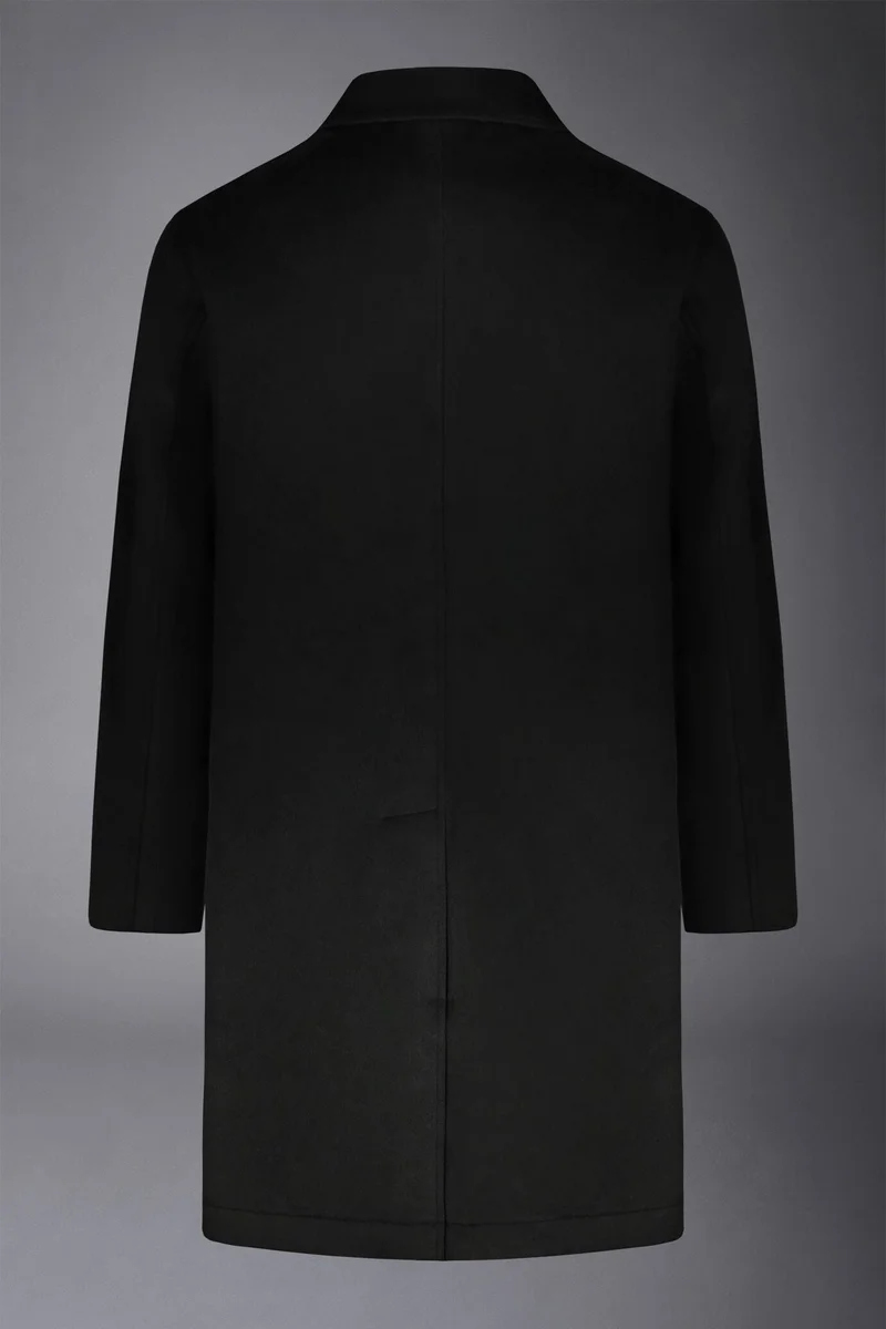 Doppelganger Men's single-breasted wool blend coat - Black