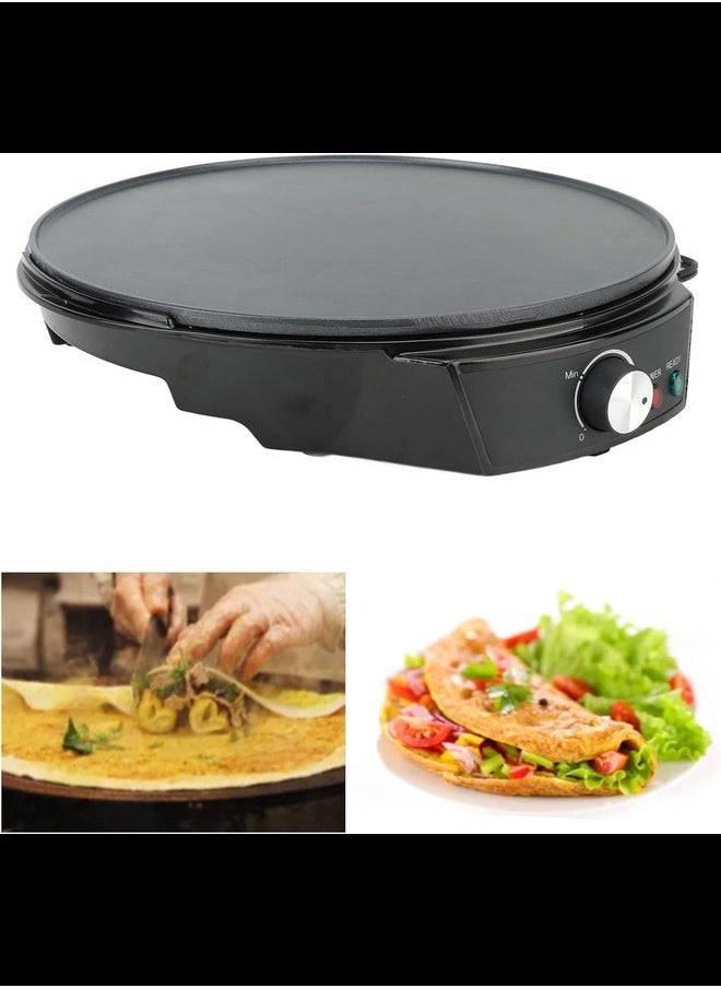 Generic - Electric Crepe Maker, Pancake Crepe Maker 900W Electric Crepe Maker Griddle 30cm Nonstick Grill Pan Adjustable Temperature Control for Home - Image 1