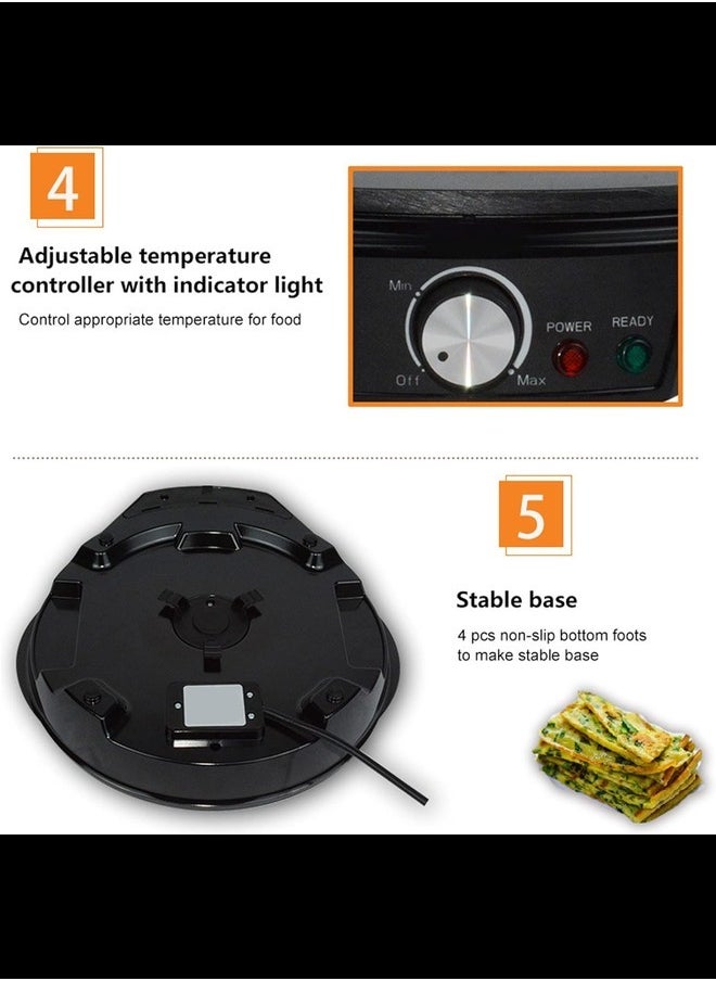 Generic - Electric Crepe Maker, Pancake Crepe Maker 900W Electric Crepe Maker Griddle 30cm Nonstick Grill Pan Adjustable Temperature Control for Home - Image 1