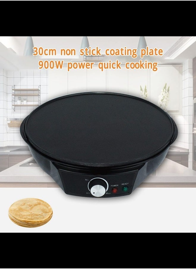 Generic - Electric Crepe Maker, Pancake Crepe Maker 900W Electric Crepe Maker Griddle 30cm Nonstick Grill Pan Adjustable Temperature Control for Home - Image 1