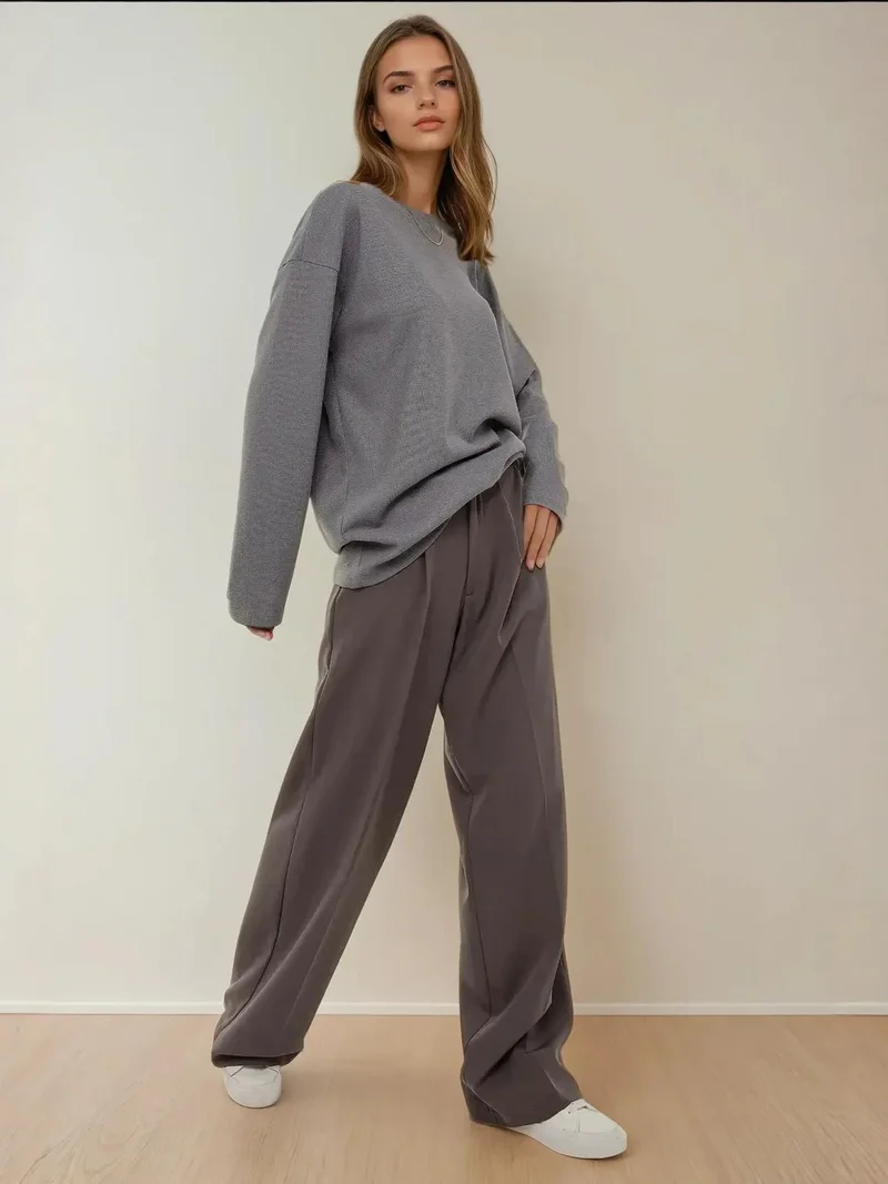 HICCUP Crew Neck Waffle Sweatshirt